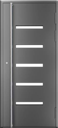 Drutex ALU AktionsHaustür 950 x 2100 (Gesamt mit Zusätzen: B 950 x H 2400) Innen: Anthrazitgrau - RAL 7016 Aussen: Anthrazitgrau - RAL 7016