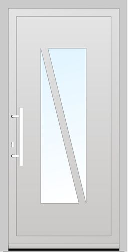 Aluplast PVC Haustür 1000 x 2100 (Gesamt mit Zusätzen: B 1000 x H 2100) Innen: Weiss (ohne Dekorfarbe) Aussen: Anthrazitgrau (AP 40)