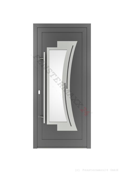 Drutex ALU Haustür 1600 x 2100 (Gesamt mit Zusätzen: B 1600 x H 2100) Innen: Anthrazitgrau, - RAL 7016 Matt Aussen: Verkehrsweiß - RAL 9016 Matt