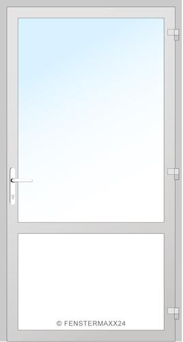 Drutex Holz Haustür 800 x 1900 (Gesamt mit Zusätzen: B 800 x H 1900) Innen: Weiss (deckend) Aussen: Weiss (deckend)