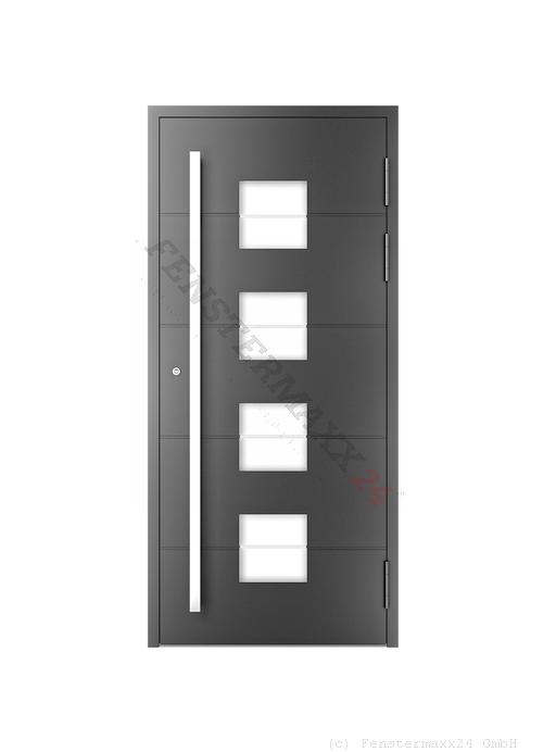 Drutex ALU Haustür 800 x 1900 (Gesamt mit Zusätzen: B 800 x H 1900) Innen: Verkehrsweiß - RAL 9016 Matt Aussen: Verkehrsweiß - RAL 9016 Matt
