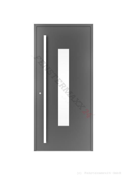 Drutex ALU Haustür 1100 x 2100 (Gesamt mit Zusätzen: B 1100 x H 2100) Innen: Verkehrsweiß - RAL 9016 Matt Aussen: Anthrazitgrau, - RAL 7016 Matt