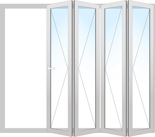 Drutex ALU Faltschiebetür 3870x1950 Innen: Verkehrsweiß - RAL 9016 Feinstruktur Aussen: Anthrazitgrau, - RAL 7016 Feinstruktur