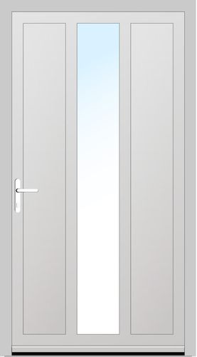 Aluplast PVC Nebeneingangstür 990 x 1880 (Gesamt mit Zusätzen: B 990 x H 1880) Innen: Weiss (ohne Dekorfarbe) Aussen: Anthrazitgrau (AP 40)