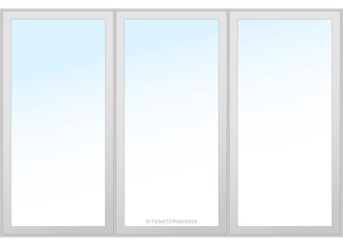 Drutex Holz-Alu Fenster 2700 x 700 (Gesamt mit Zusätzen: B 2700 x H 700) Innen: Eiche Hell - Lasur 006 Aussen: Silbergrau - RAL 7001