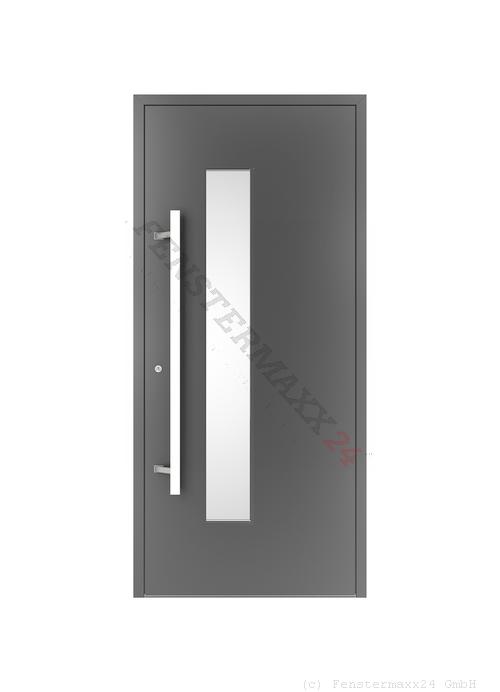 Drutex ALU Haustür 950 x 2140 (Gesamt mit Zusätzen: B 950 x H 2140) Innen: Graualuminium - RAL 9007 Matt Aussen: Graualuminium - RAL 9007 Matt