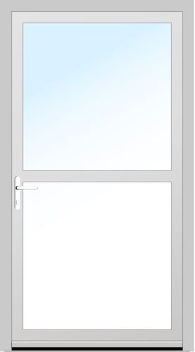 Aluplast PVC Nebeneingangstür 930 x 2100 (Gesamt mit Zusätzen: B 930 x H 2100) Innen: Weiss (ohne Dekorfarbe) Aussen: Weiss (ohne Dekorfarbe)