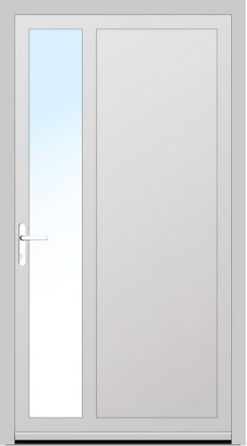 Aluplast PVC Nebeneingangstür 1000 x 2100 (Gesamt mit Zusätzen: B 1000 x H 2100) Innen: Weiss (ohne Dekorfarbe) Aussen: Anthrazitgrau (AP 40)