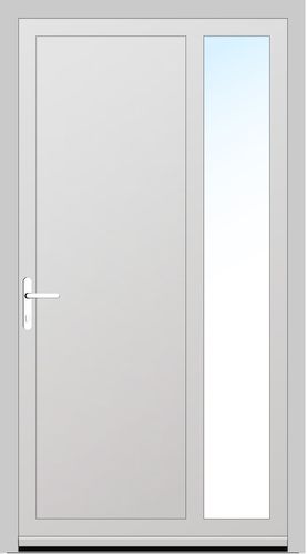 Aluplast PVC Nebeneingangstür 800 x 1800 (Gesamt mit Zusätzen: B 800 x H 1800) Innen: Weiss (ohne Dekorfarbe) Aussen: Weiss (ohne Dekorfarbe)