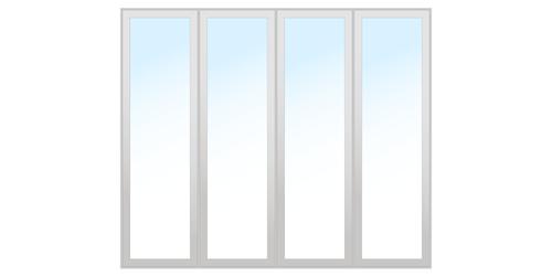 Drutex ALU Faltschiebetür 3550x2400 Innen: Verkehrsweiß - RAL 9016 Matt Aussen: Tiefschwarz - RAL 9005 Matt