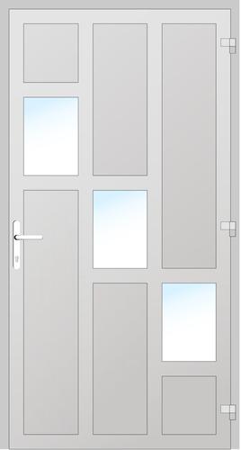 Drutex Holz Haustür 1000 x 2100 (Gesamt mit Zusätzen: B 1000 x H 2100) Innen: Eiche Dunkel - Lasur 009 Aussen: Eiche Dunkel - Lasur 009