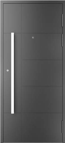 Drutex ALU AktionsHaustür 1200 x 2200 (Gesamt mit Zusätzen: B 1266 x H 2870) Innen: Weißaluminium - RAL 9006 Aussen: Weißaluminium - RAL 9006