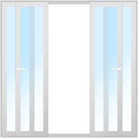 Drutex ALU Schiebefenster 2400 x 1500 (Gesamt mit Zusätzen: B 2400 x H 1500) Innen: Verkehrsweiß - RAL 9016 Matt Aussen: Verkehrsweiß - RAL 9016 Matt