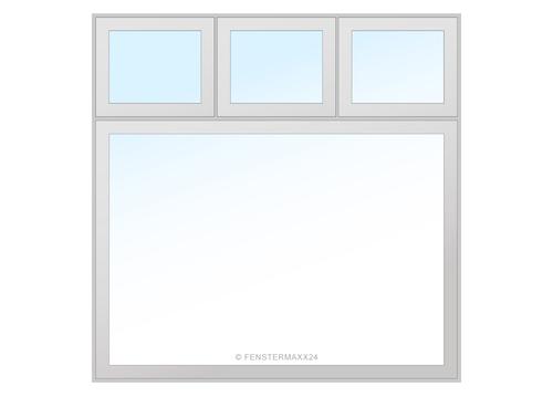 Drutex PVC Fenster 1410 x 905 (Gesamt mit Zusätzen: B 1410 x H 1360 ) Innen: Weiss (ohne Dekorfarbe) Aussen: Anthrazitgrau (1701605)