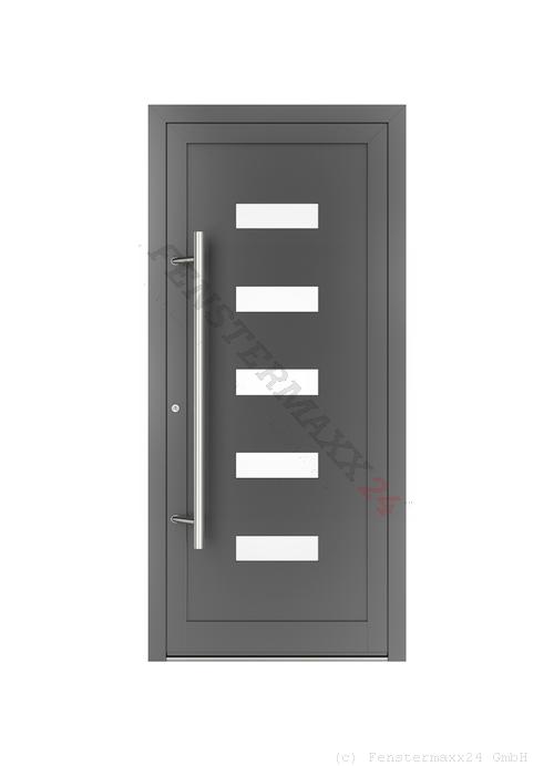 Drutex ALU Haustür 1100 x 2200 (Gesamt mit Zusätzen: B 1100 x H 2200) Innen: Anthrazitgrau, - RAL 7016 Matt Aussen: Anthrazitgrau, - RAL 7016 Matt