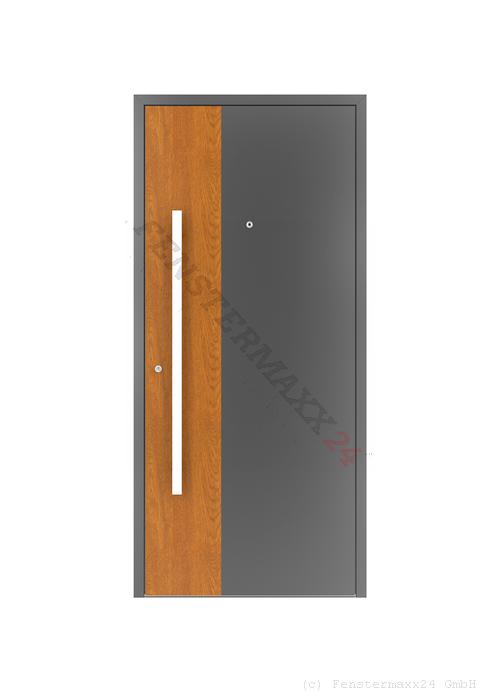 Drutex ALU Haustür 1240 x 2870 (Gesamt mit Zusätzen: B 1290 x H 3014) Innen: ADEC D101 Eiche Golden Aussen: ADEC D101 Eiche Golden