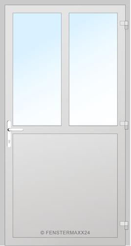 Drutex ALU Nebeneingangstür 1090 x 2090 (Gesamt mit Zusätzen: B 1090 x H 2090) Innen: Verkehrsweiß - RAL 9016 Matt Aussen: Moosgrün - RAL 6005 Matt