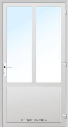 Drutex ALU Nebeneingangstür 1090 x 2090 (Gesamt mit Zusätzen: B 1090 x H 2090) Innen: Verkehrsweiß - RAL 9016 Matt Aussen: Moosgrün - RAL 6005 Matt