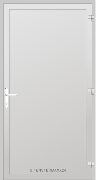 Gealan PVC Nebeneingangstür 1000 x 2000 (Gesamt mit Zusätzen: B 1000 x H 2000) Innen: Weiss (Standard) Aussen: Weiss (Standard)